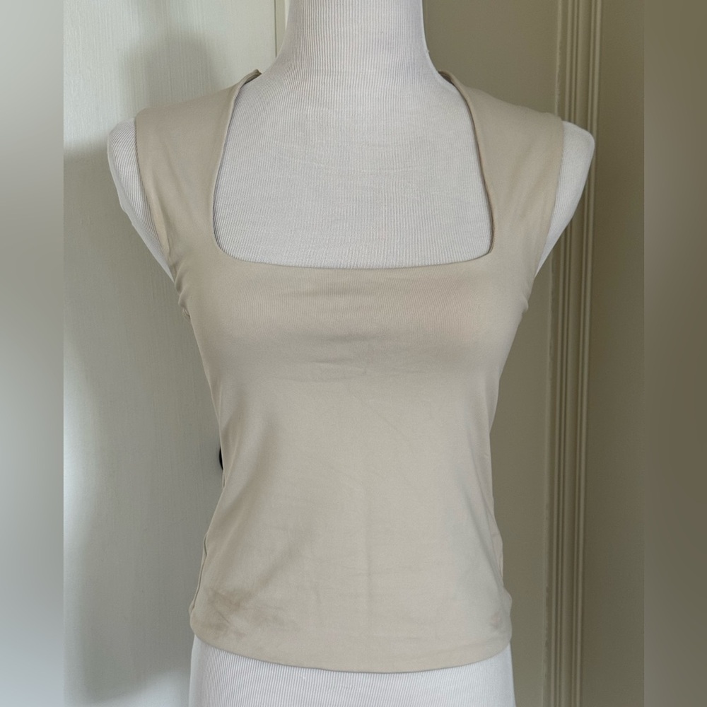 Camila Coelho tan square neck cami